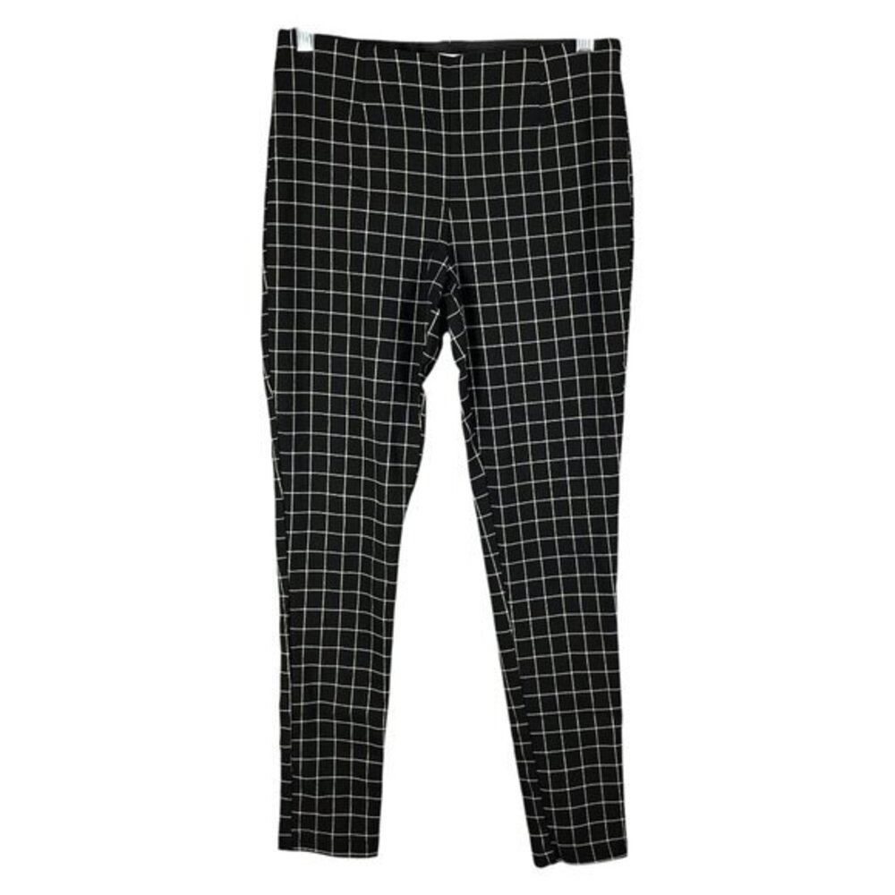 Calvin Klein Women’s Pants Size 4 Black White Plaid Stretch Leggings Workwear